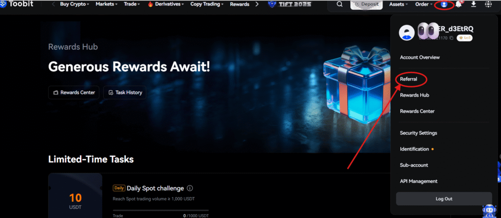 Access Your Toobit Referral Code